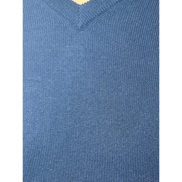Gap Men’s Sweater M Navy Blue Vintage Long Sleeve V-Neck Classic Preppy Casual - Picture 8 of 11